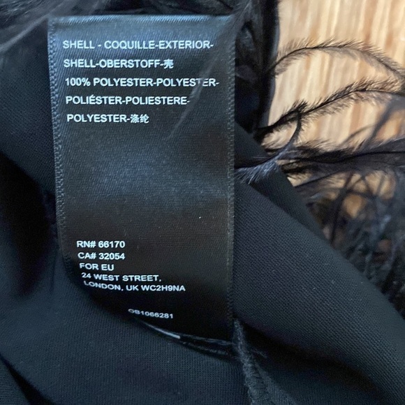 URBAN OUTFITTERS BLACK SATIN MINI DRESS SLEEVELESS FEATHER BOTTOM SIZE MEDIUM - Picture 7 of 7